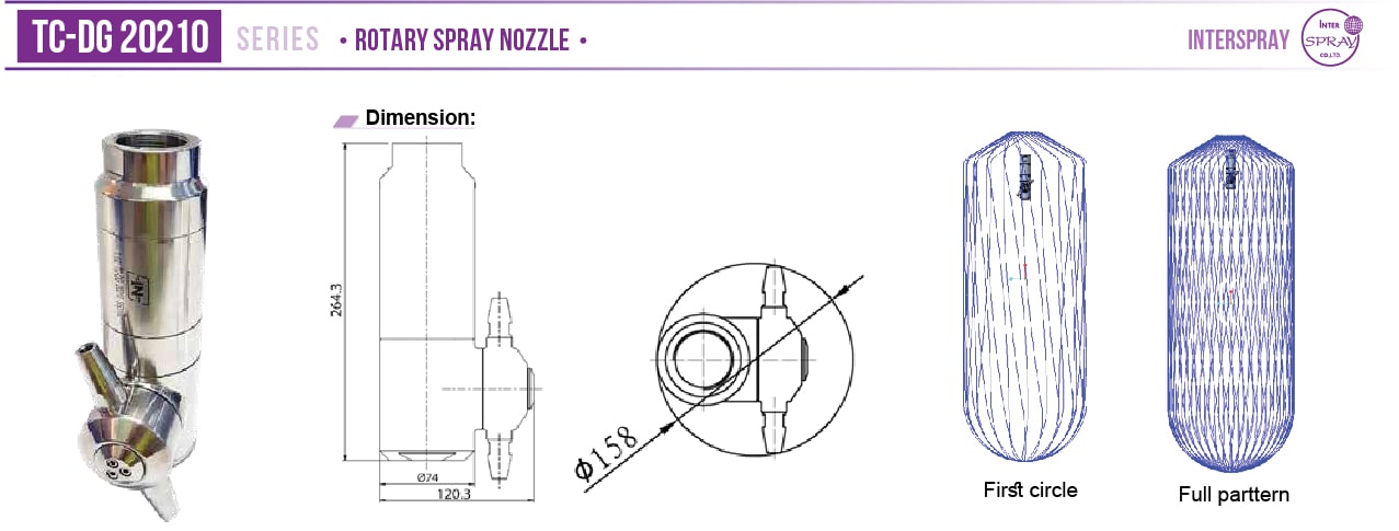 Rotating tank cleaning nozzles TC-DG 20210